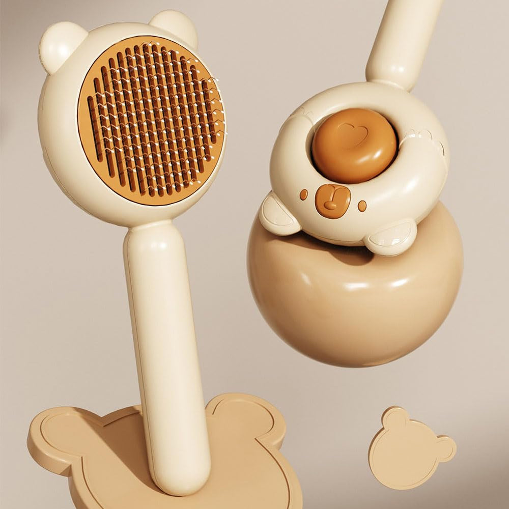 Awpland Release Button Brush enables quick fur removal after brushing sessions