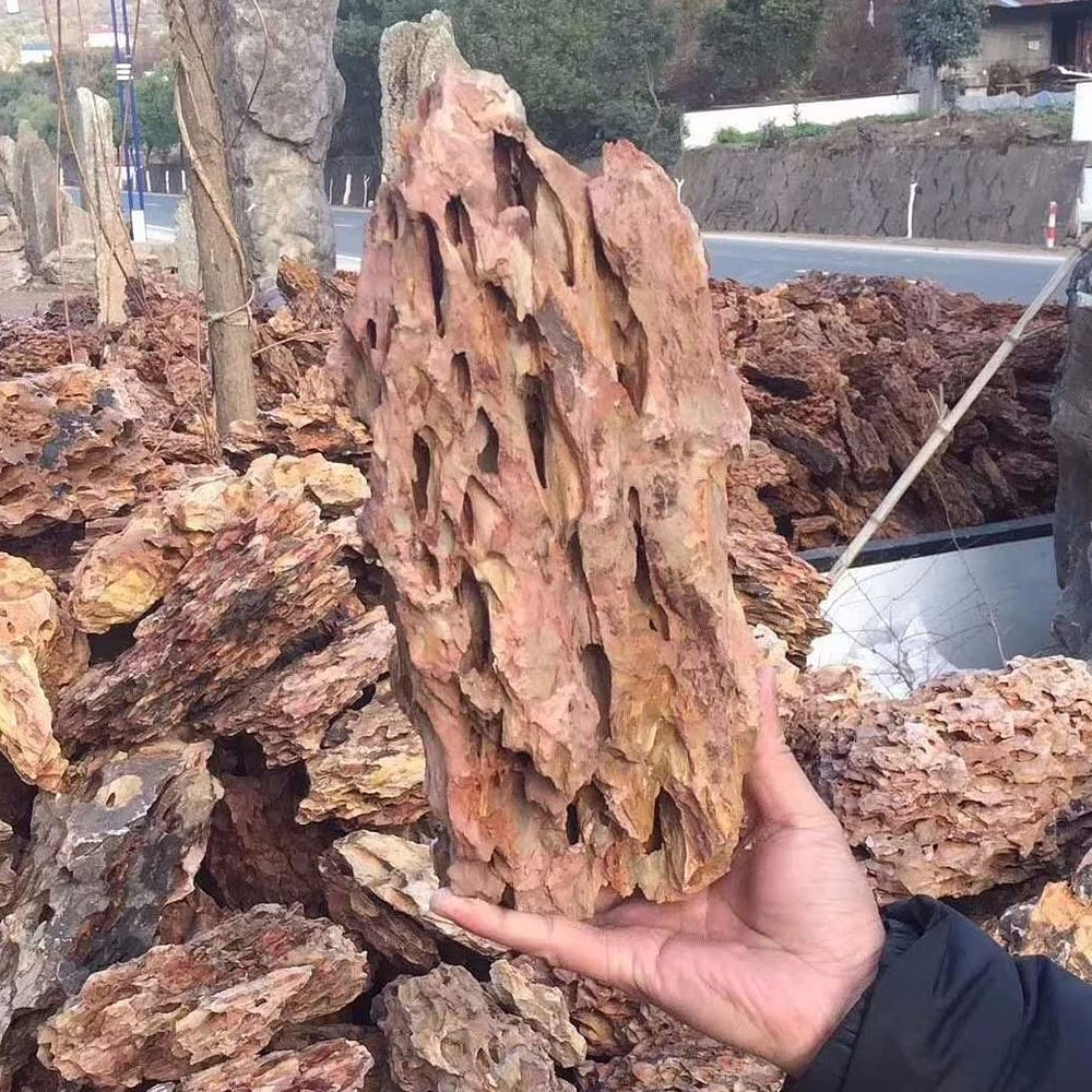 AWXZOM Dragon Rock supports plant and moss growth in aquariums.