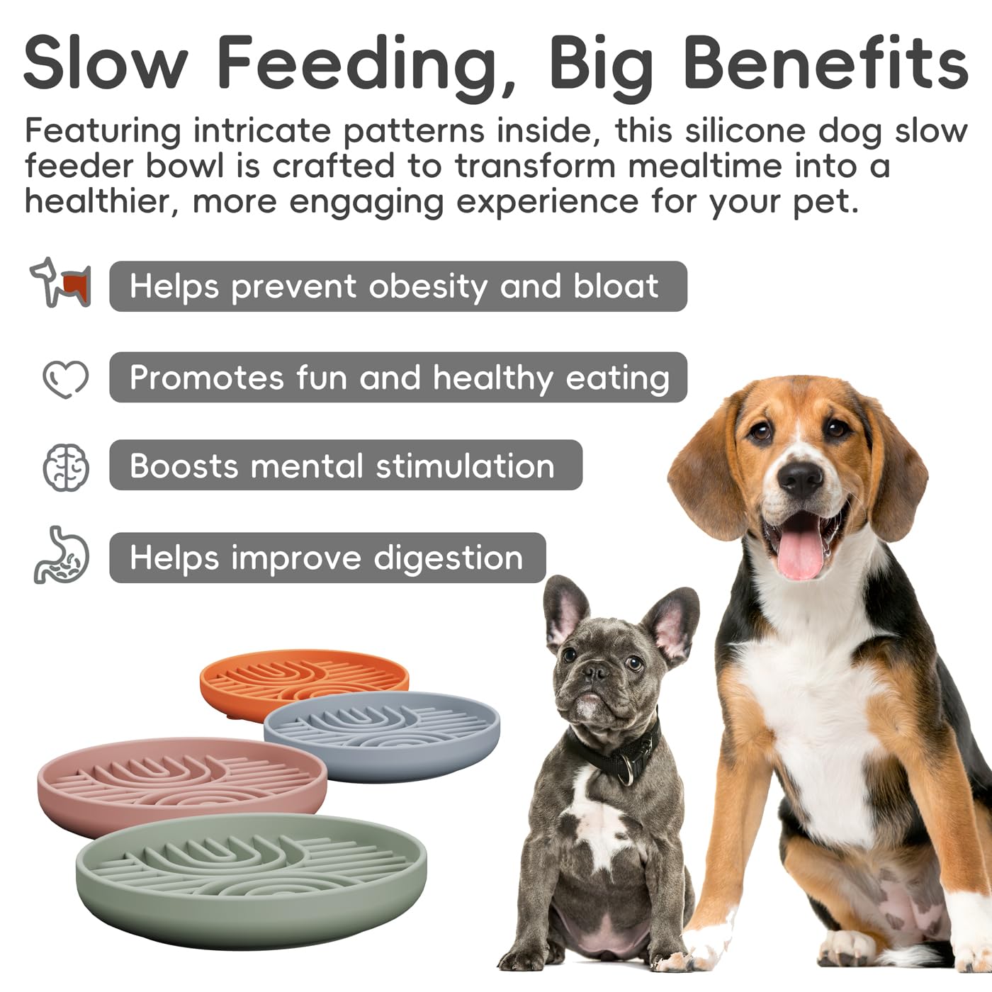 AXEFUN Slow Feeder Bowl non-slip base keeps mealtime tidy