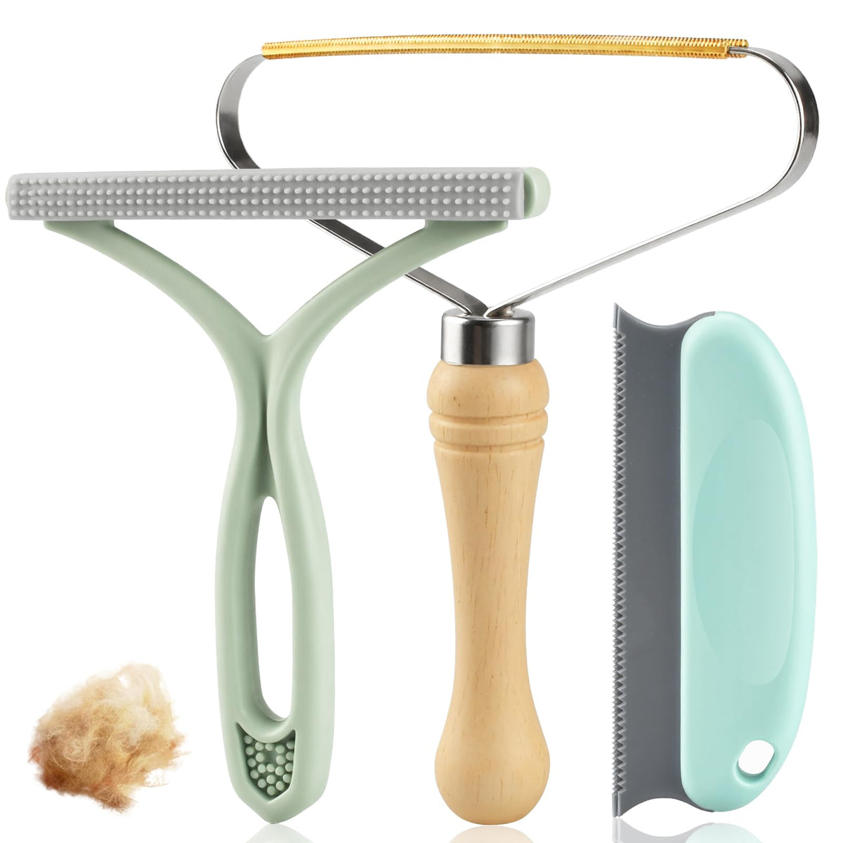 AXEGY pet hair removal tool copper edge cleans heavy fabrics like carpets effectively.