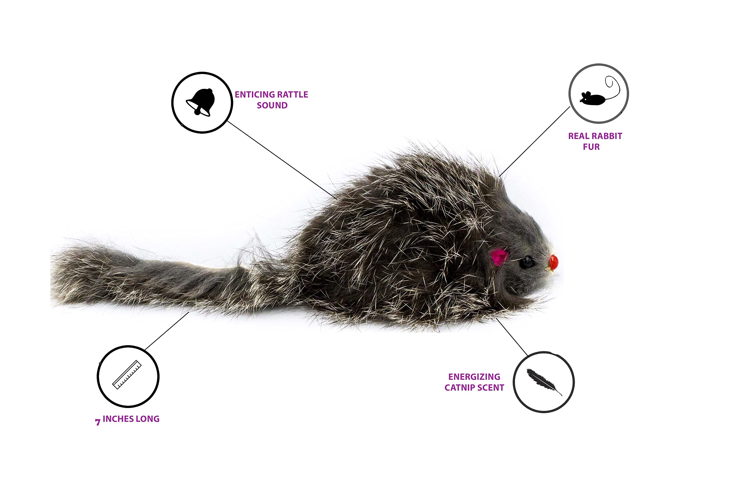 AXEL PETS color-variety black white grey furry mice for varied play sessions.
