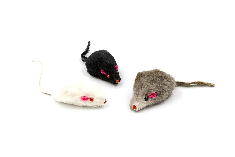 AXEL PETS real rabbit fur mice for interactive catch play and hunting instincts stimulation