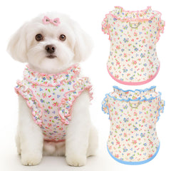 AXIIJGL dog-shirt floral design keeps pets cool with breathable fabric.