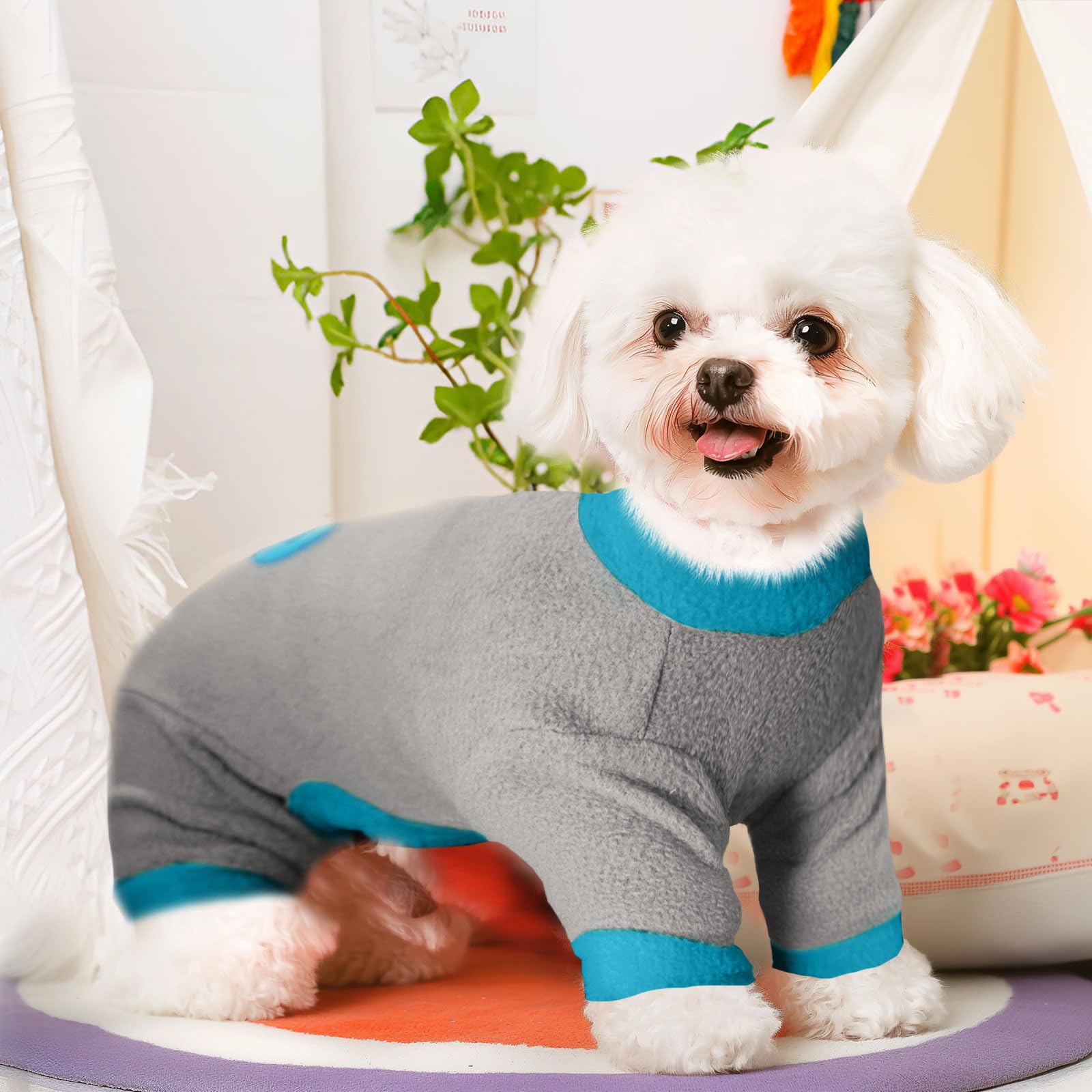 AXIIJGL soft fleece dog pajamas provide breathable warmth and plush comfort