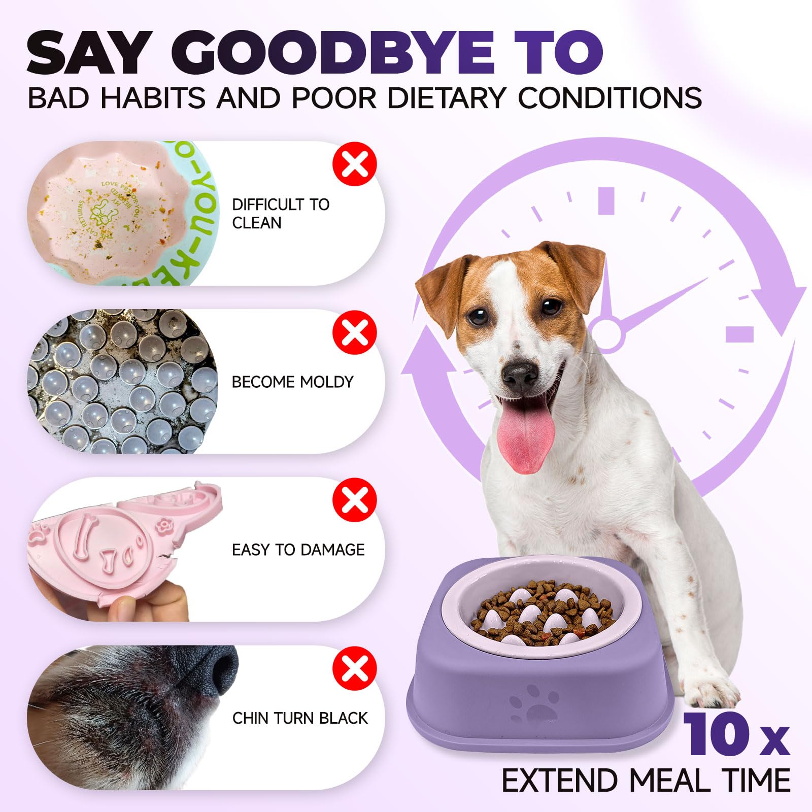 AXIIJGL slow feeder dog bowl training whistle included promotes learning