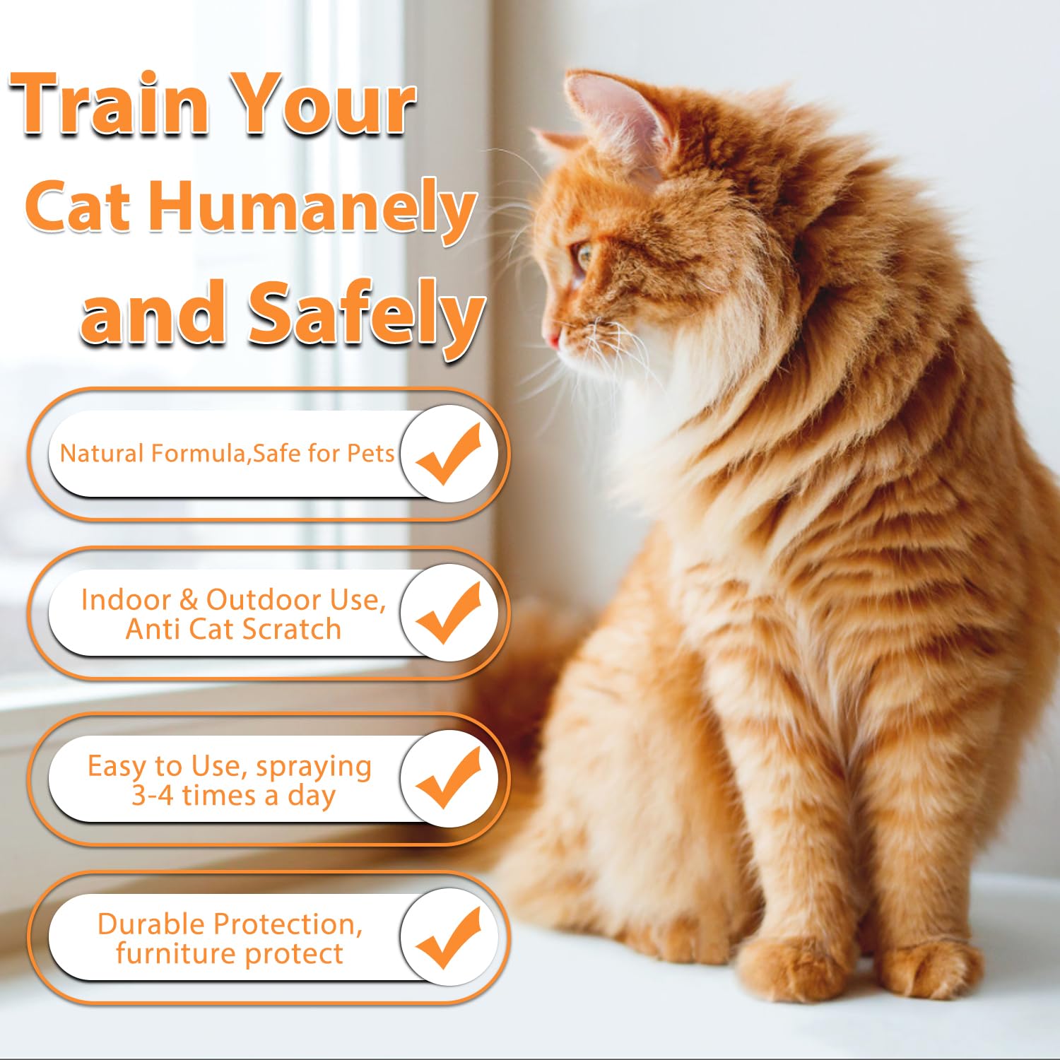 Axofwga Cat Deterrent Spray on furniture helps prevent scratches and surface damage.