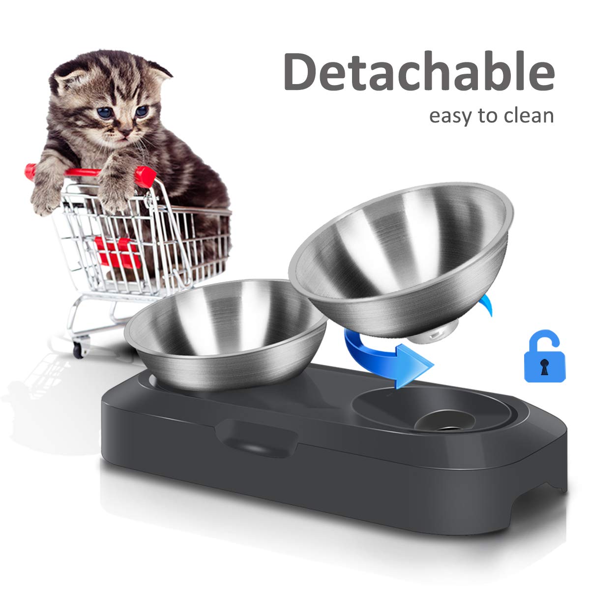 AYADA cat bowl is dishwasher-safe for convenient cleanup
