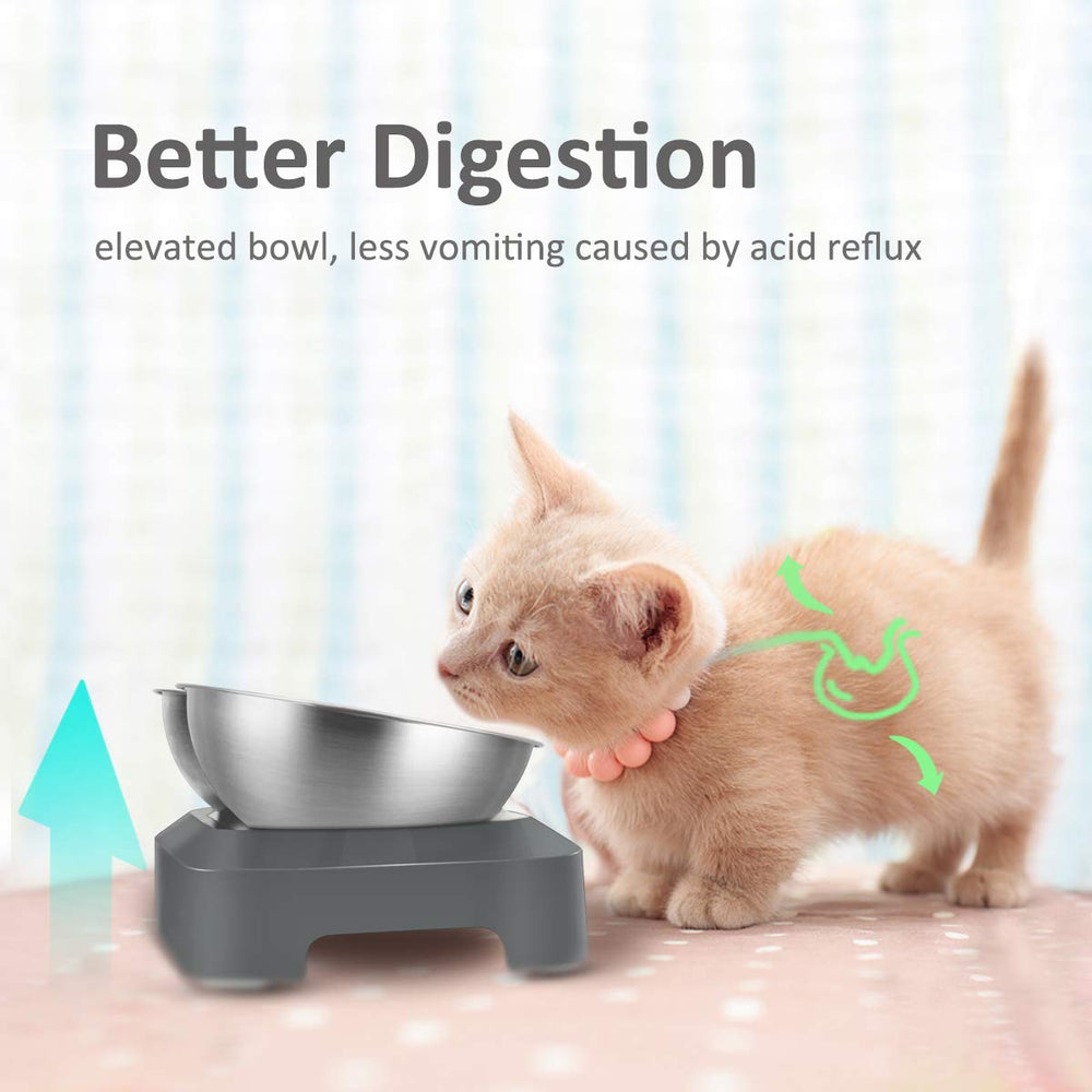 AYADA cat bowl ergonomic elevated design reduces neck strain during meals