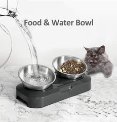AYADA cat bowl with non-slip rubbers keeps feeding area tidy