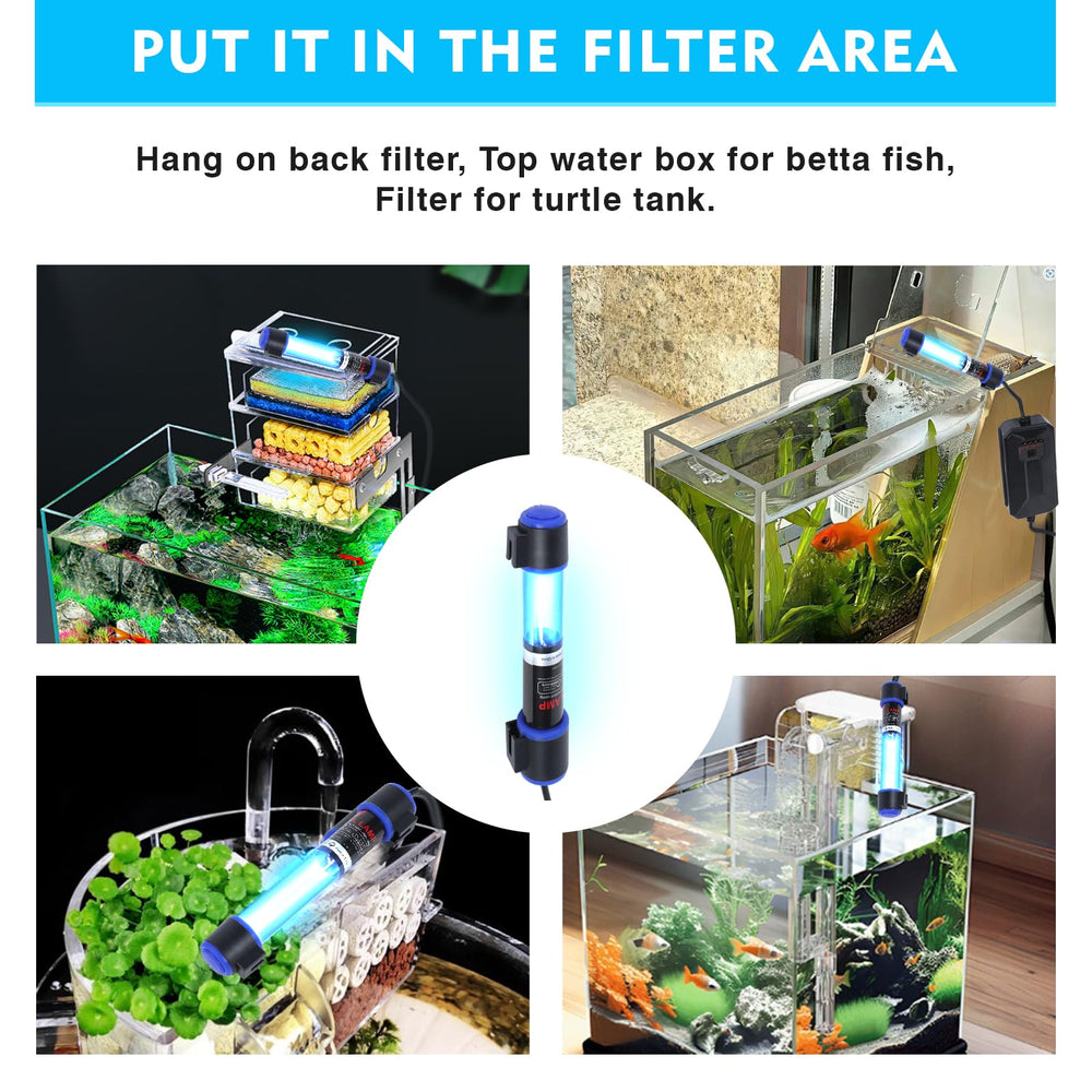 Ayamaxon UV-C Aquarium Light energy-saving modes showcase extended life and low power use.