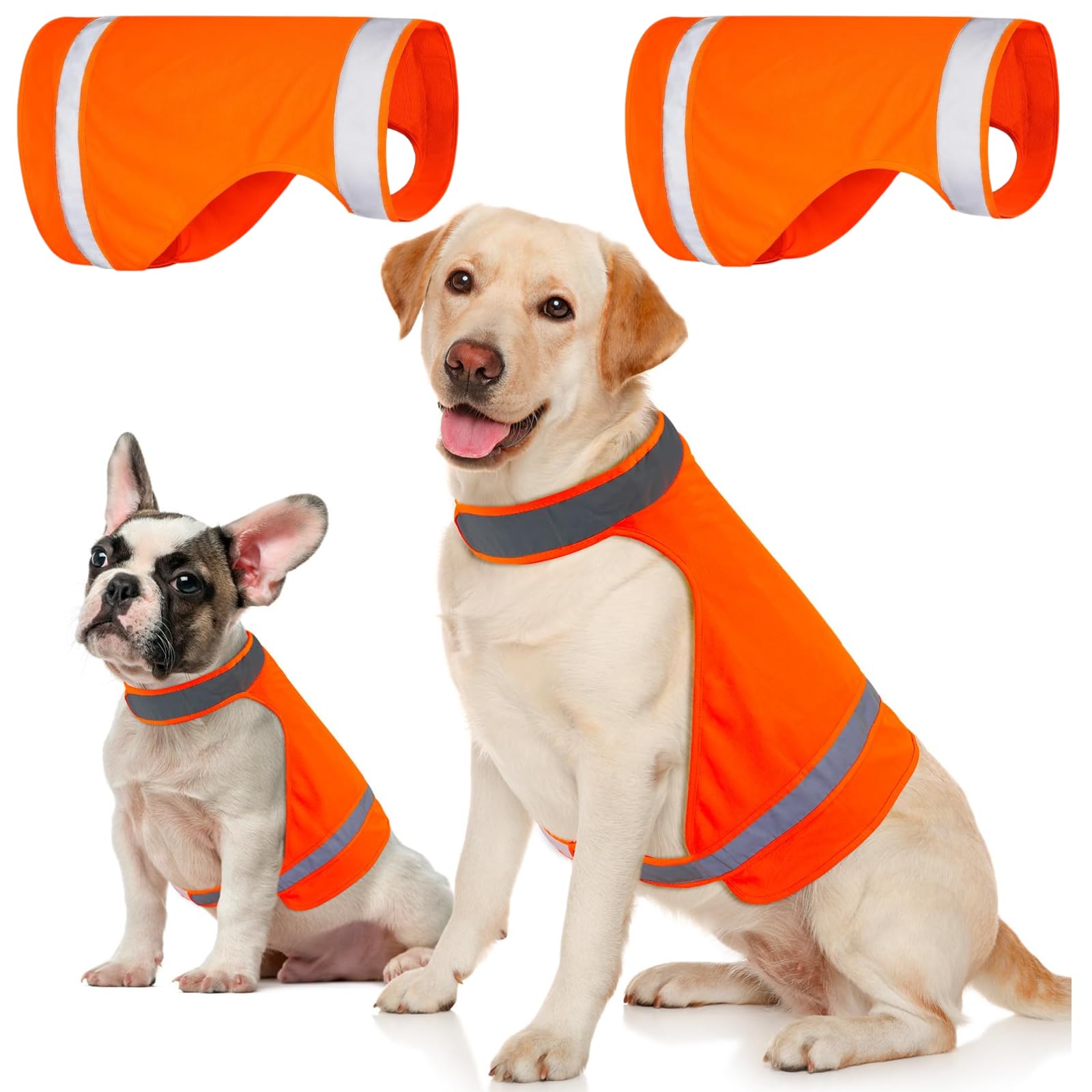 Ayaseen dog vest blaze orange front view shows high-visibility protection