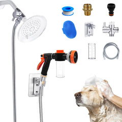 AYBBSHOW dog shower attachment with 10-pattern sprayer for easy pet wash