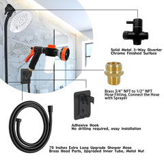 AYBBSHOW dog-wash-hose-attachment brush-attachment adds grooming in one setup