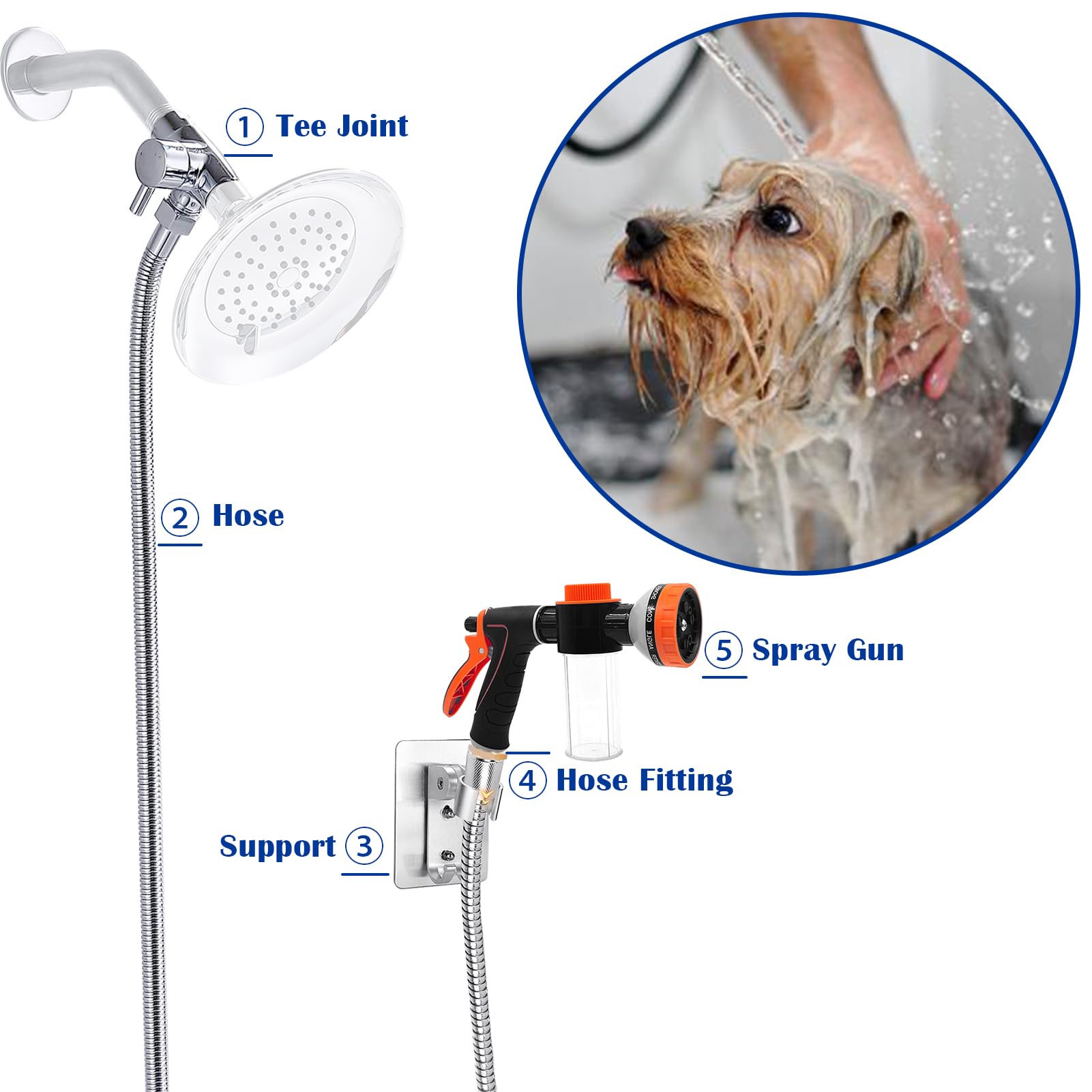 AYBBSHOW pet brush attachment aids gentle grooming during wash