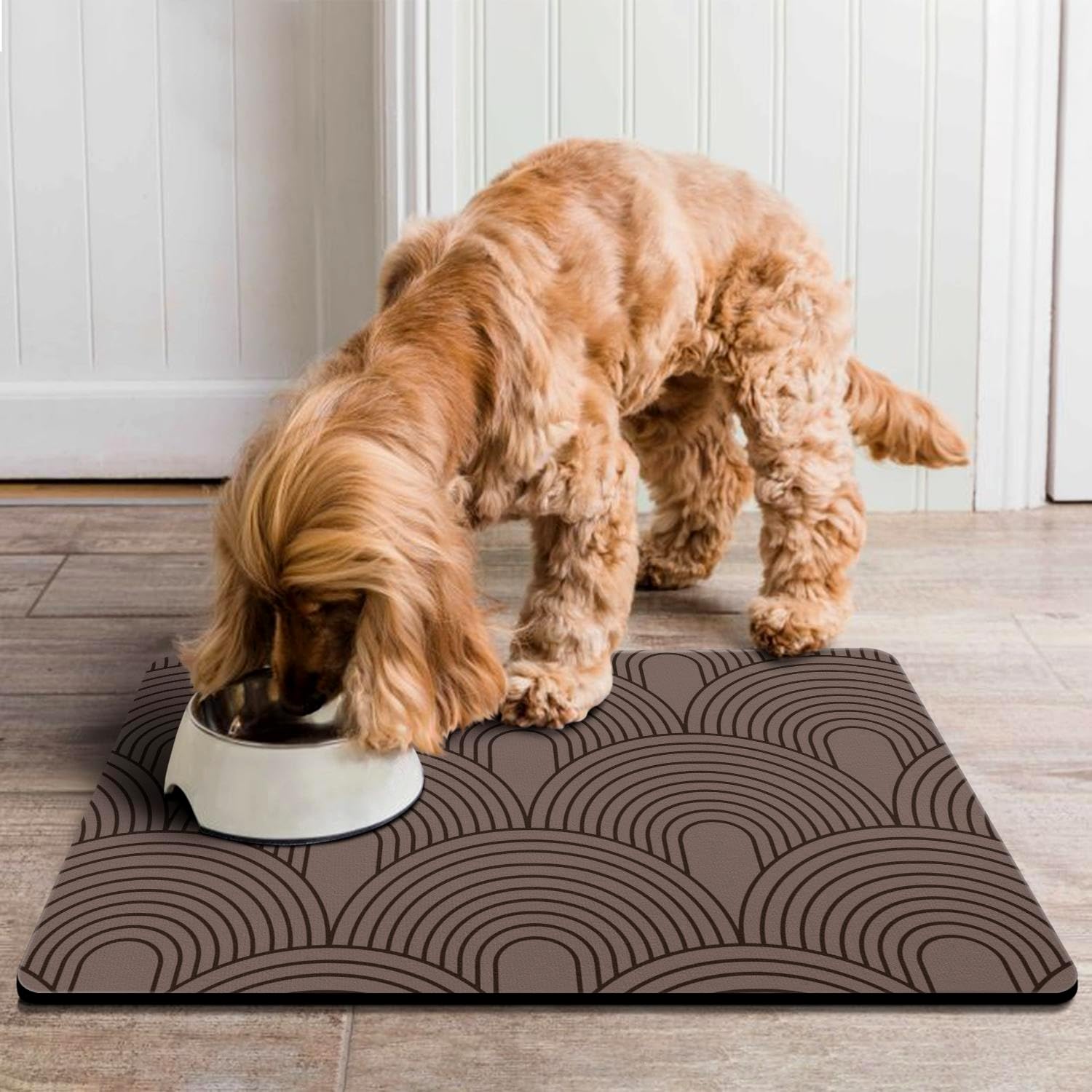 Ayiashiab eco-friendly boho pet supplies mat blends with home décor.