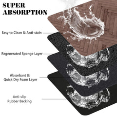 Ayiashiab dog food mat with non-slip backing prevents sliding for steadier meals.