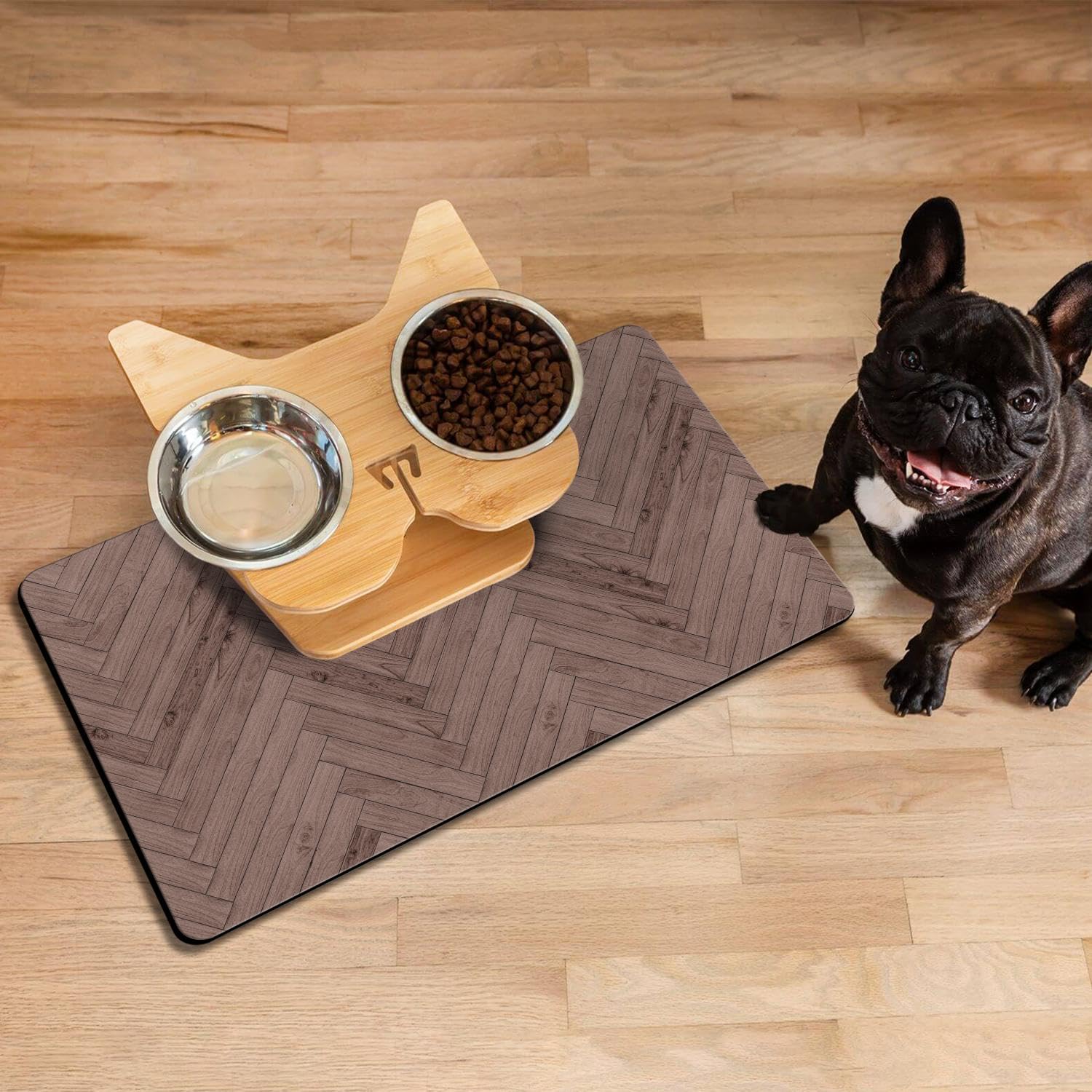 Ayiashiab dog mat leak-proof stays in place and rolls for storage.