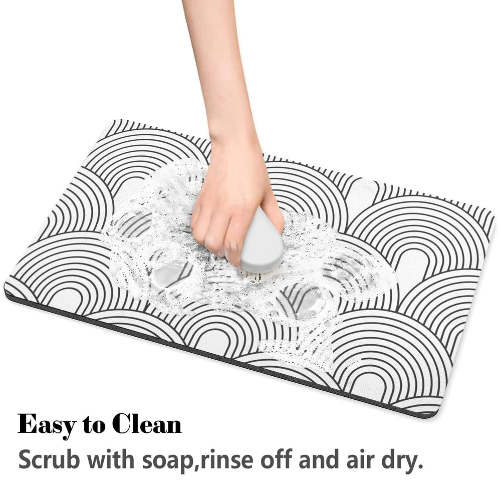 Ayiashiab dog mat under automatic feeder protects floors from drips