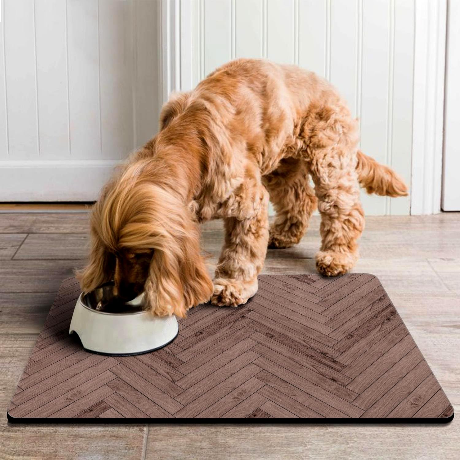 Ayiashiab pet feeding mat easy-clean surface simplifies maintenance.