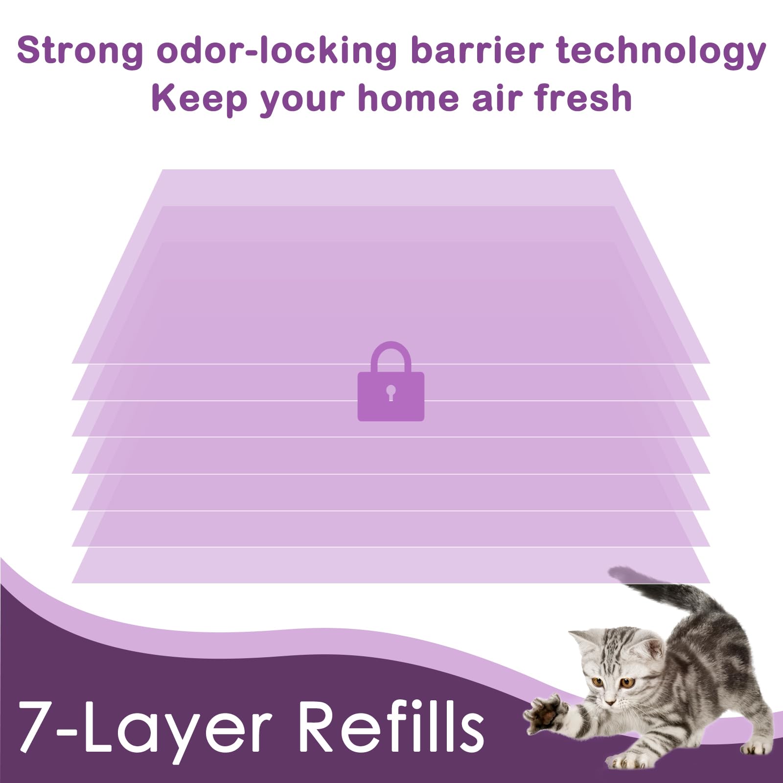 AYKEME seven-layer odor-locking design visible on refill bags for improved containment.