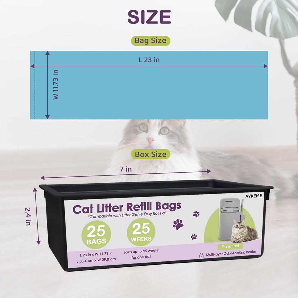 AYKEME four-pack of 100 bags for long-lasting litter management.