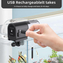 Aysoner automatic fish feeder adjustable opening enables customized portions for Betta or Turtle tanks.