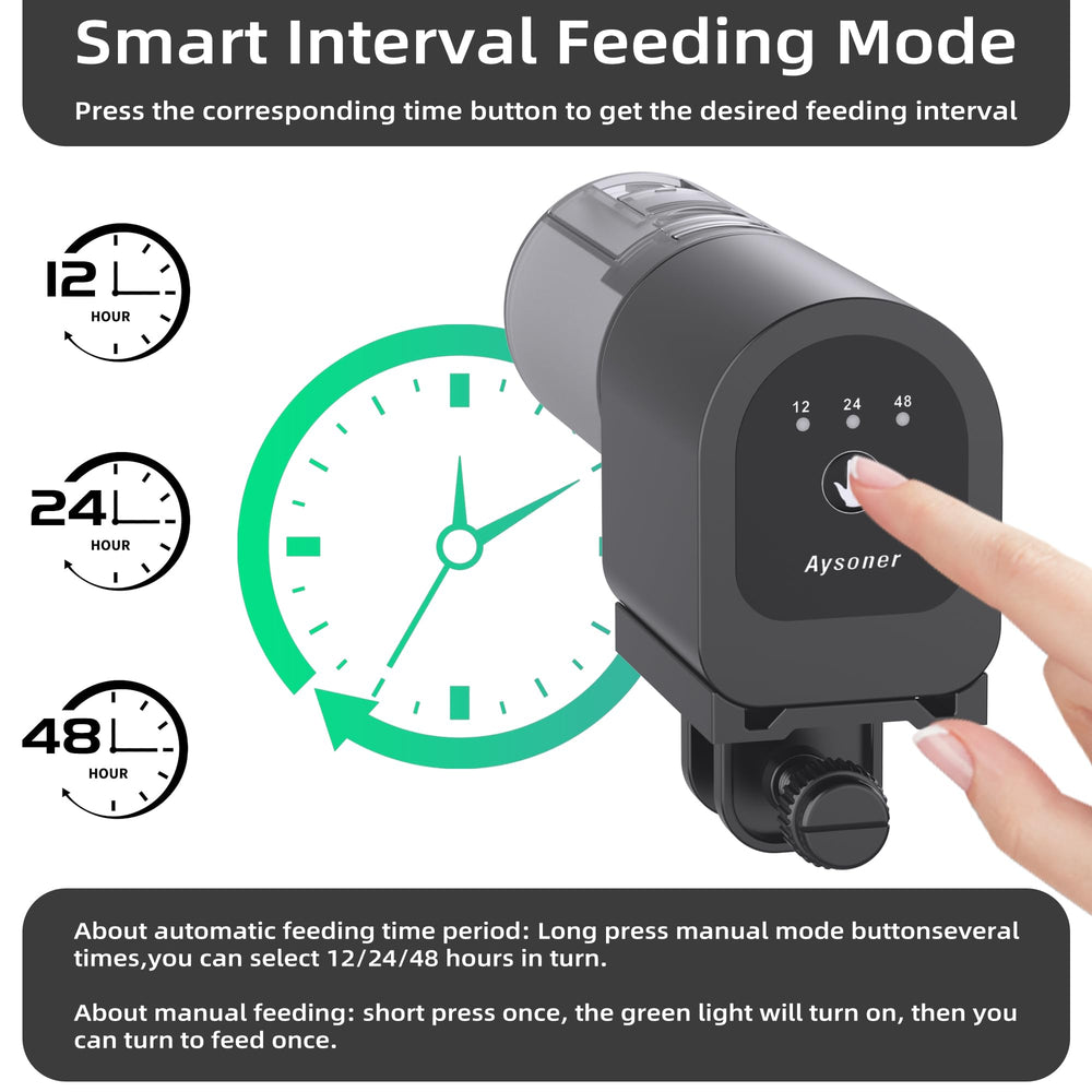Aysoner fish feeder thermometer sticker helps monitor tank temperature during feeding.