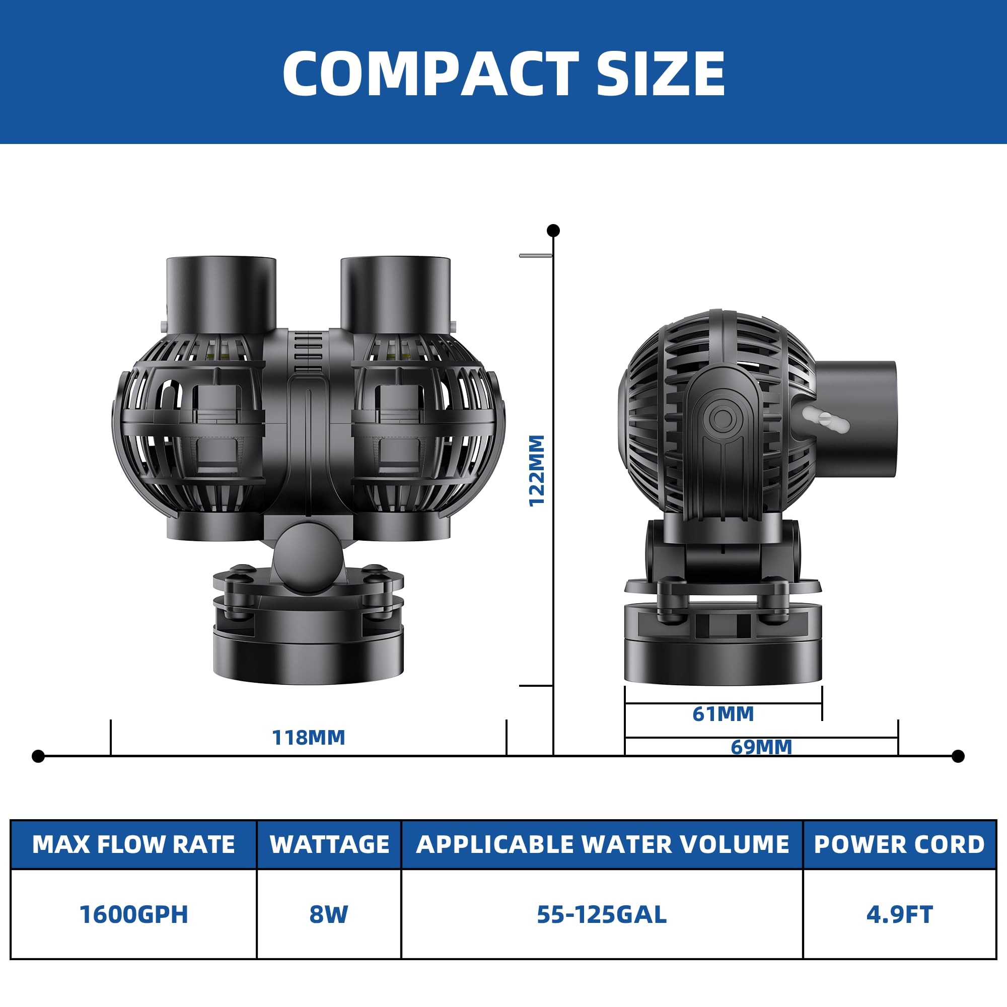 Aysoner wave maker pump safety mesh cover shows fish-safe design.