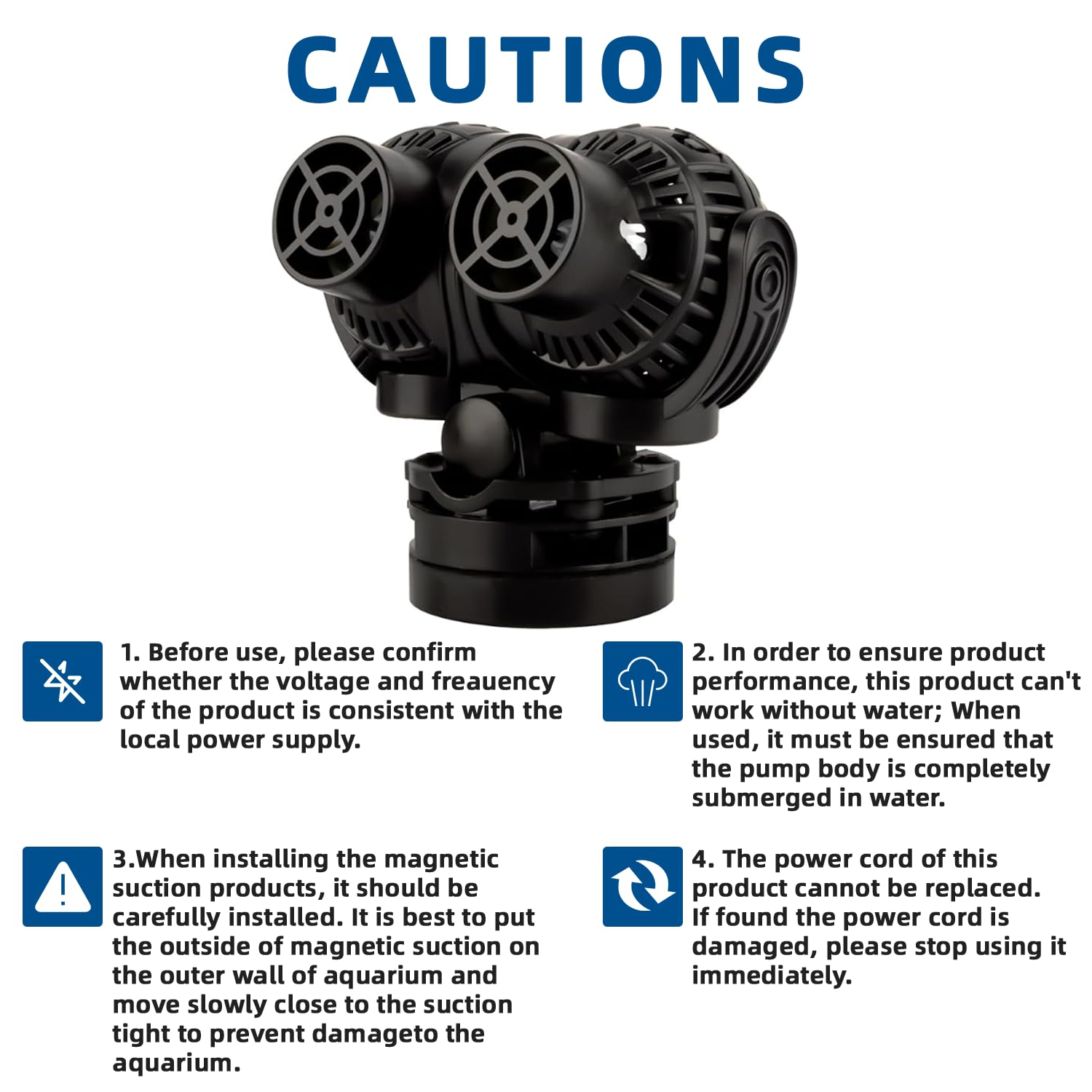 Aysoner wave maker pump saltwater freshwater compatibility highlights universal use.