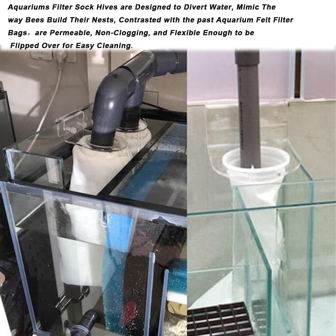 AYWFEY 4-inch filter socks fit standard racks and promote reliable long-term use and reuse.