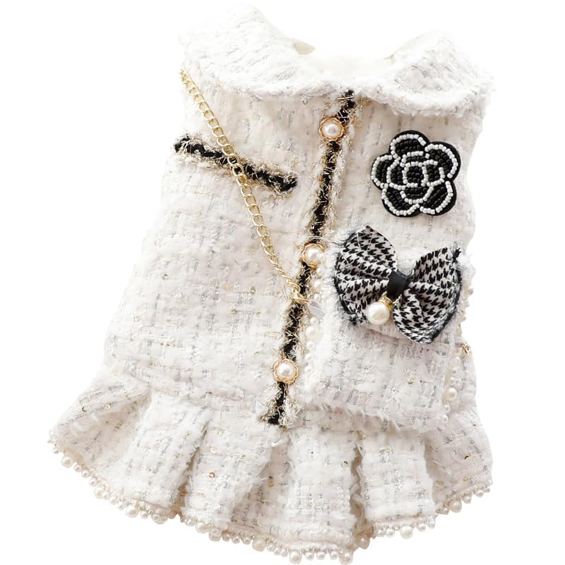 AZA dog princess dress Lolita white front view small dog for chic photos