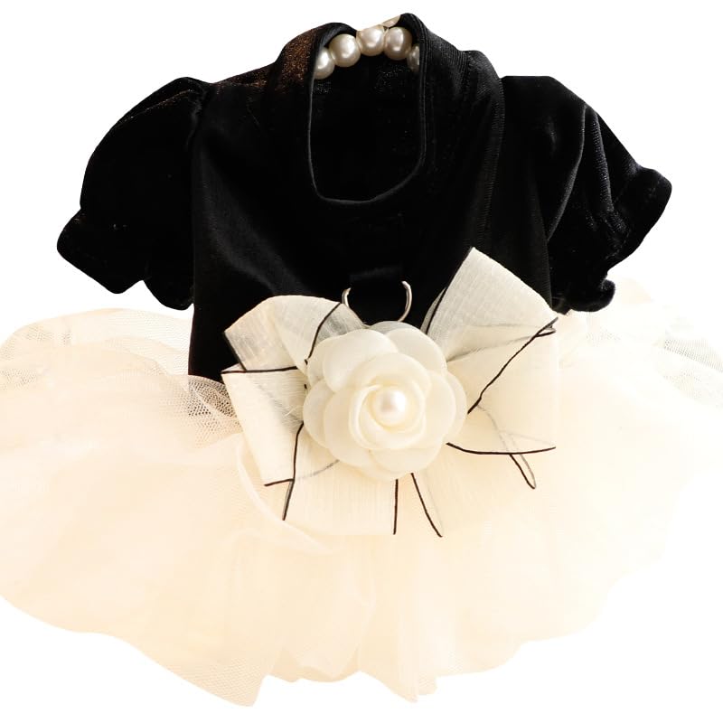AZA dog wedding dress in Lolita style adds chic party look for small dogs.