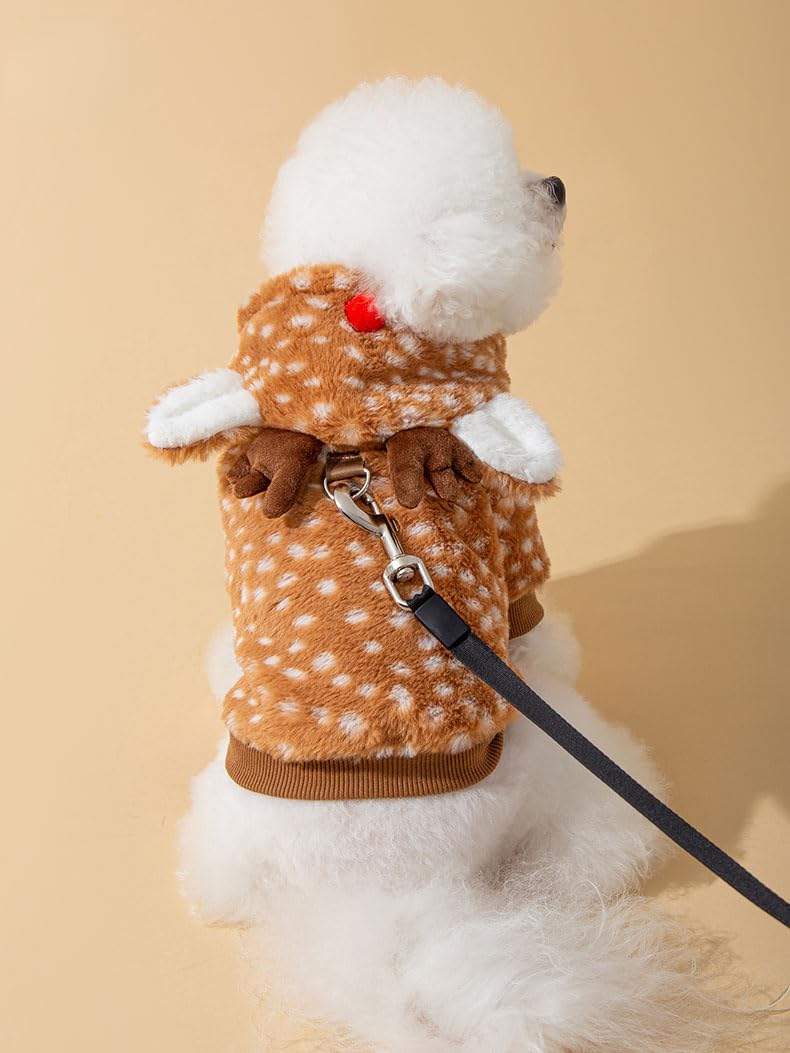 AZA Reindeer dog costume puppy photo-op ready for adorable holiday portraits