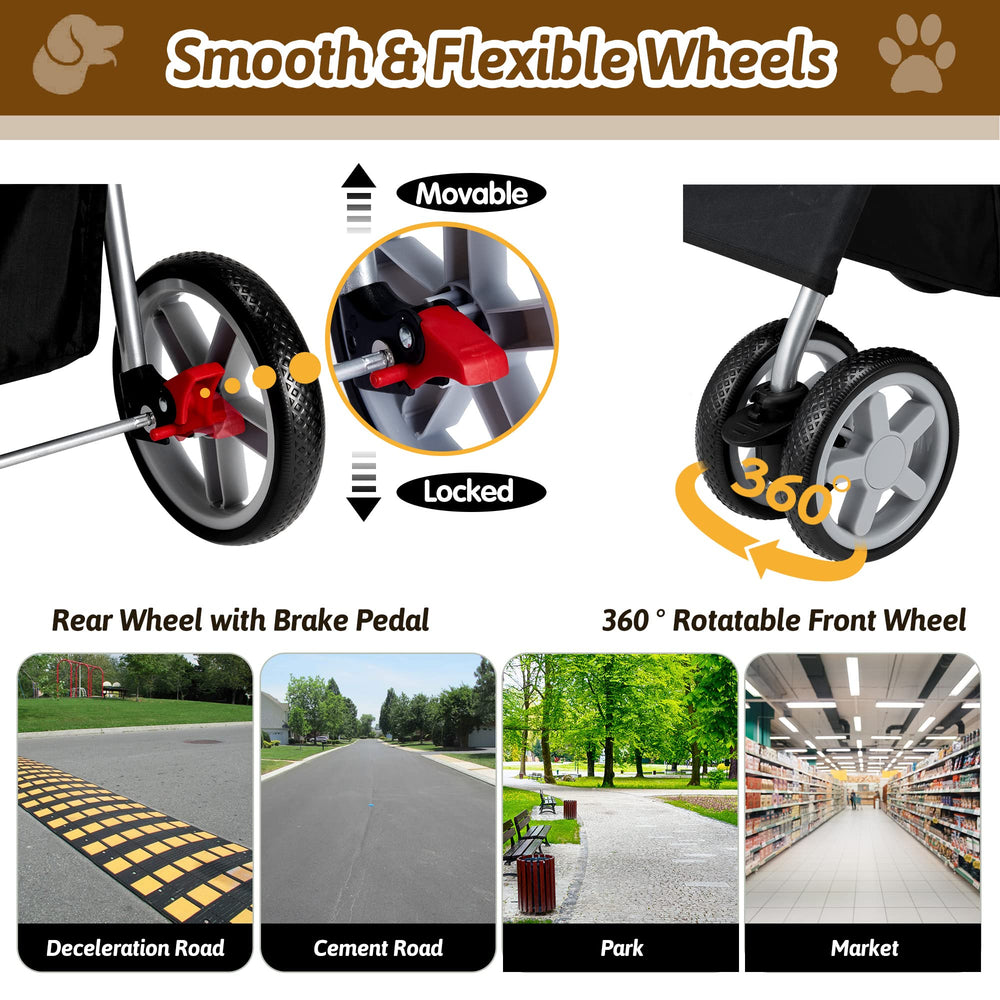 Azaeahom pet stroller removable cushion for added comfort.