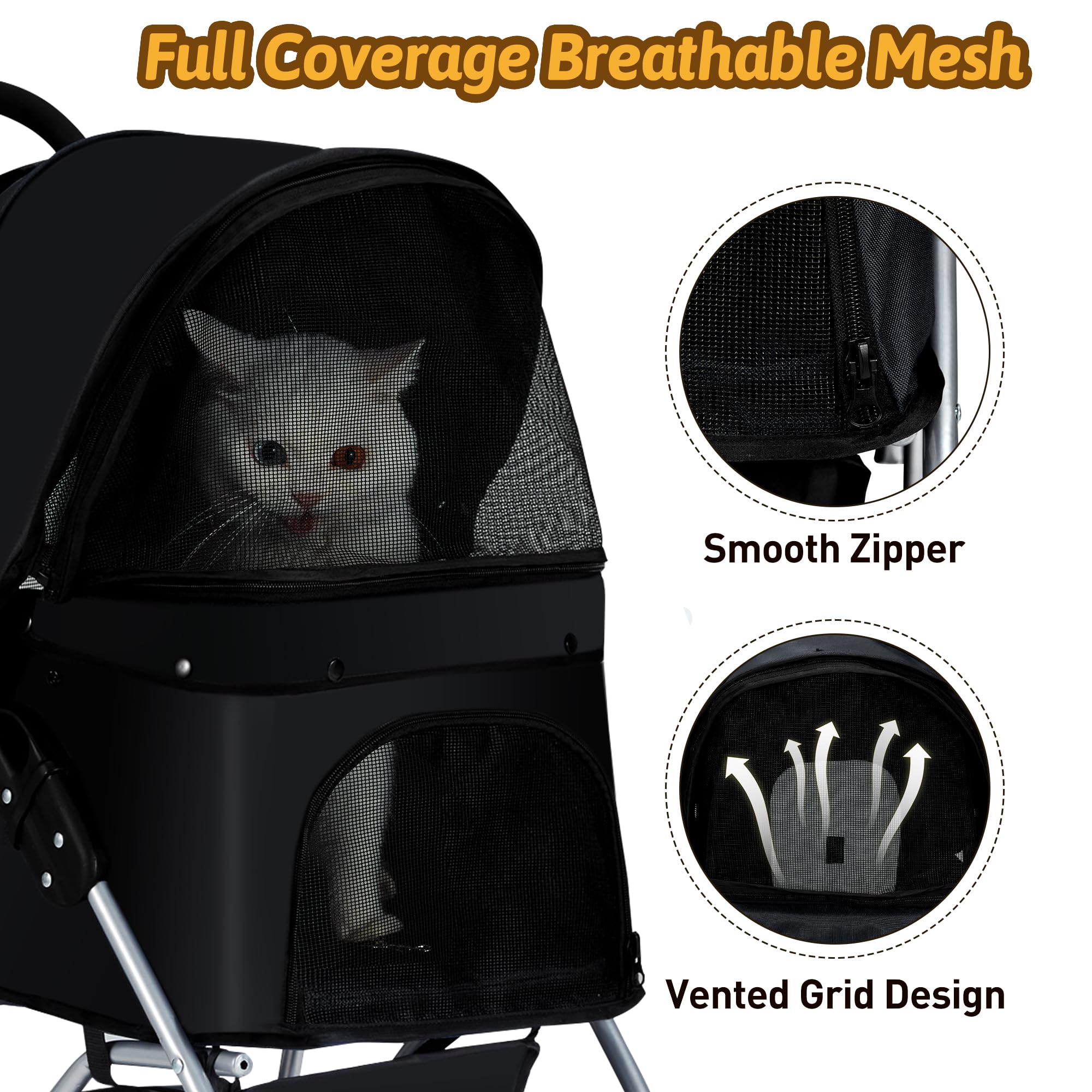 Azaeahom pet stroller removable Oxford cover for quick cleaning.