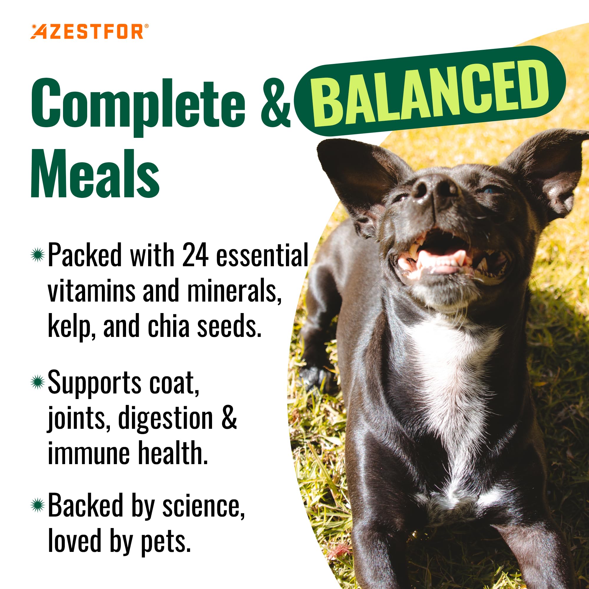 Azestfor chia seeds omega-3-6 add fatty acids for skin and coat.