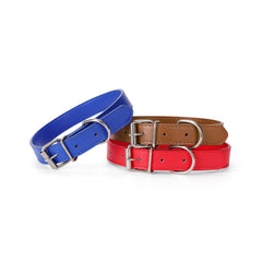 Azinoo red leather dog collar soft-strap feature for lightweight comfort.