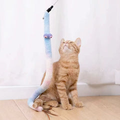 AZOFFYIU cat-wand-bell action captures audible attraction and fast reflex training.