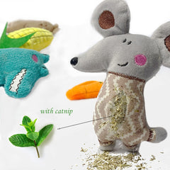 AZOFFYIU soft plush catnip toy for indoor cats promotes hunting instincts and sniffing