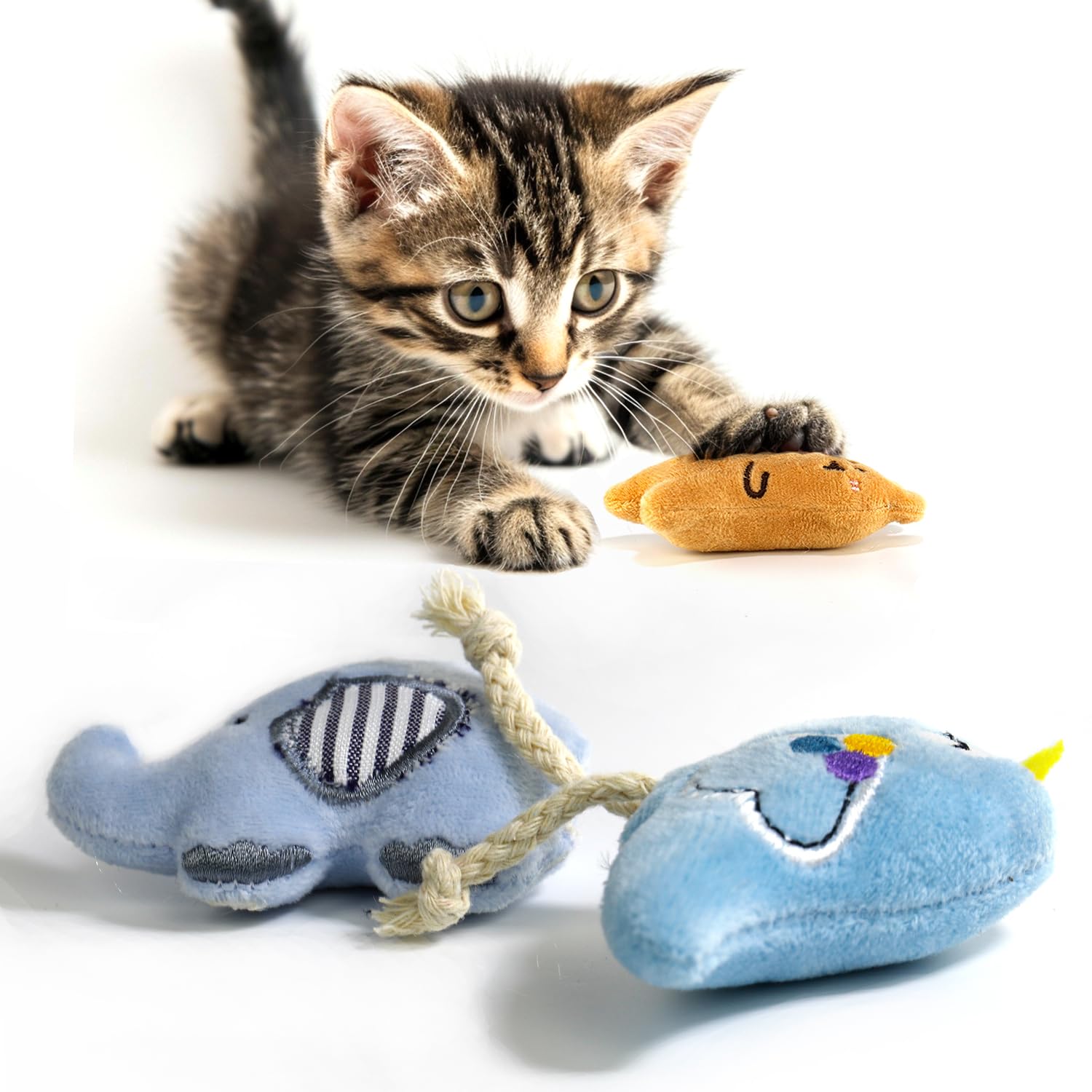 AZOFFYIU catnip toy teething chew soothes gums during playtime
