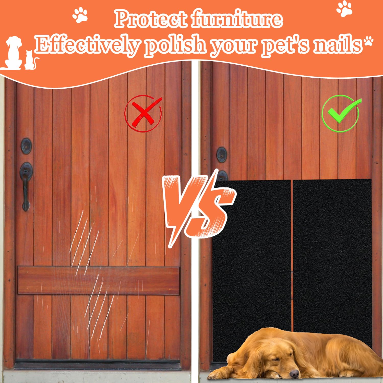 AZOPO 80-grit dog nail sandpaper demonstrates coarse texture for large dogs