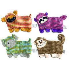 AZSSMUK cute no-stuffing dog toys 4-pack for safe, mess-free play at home.