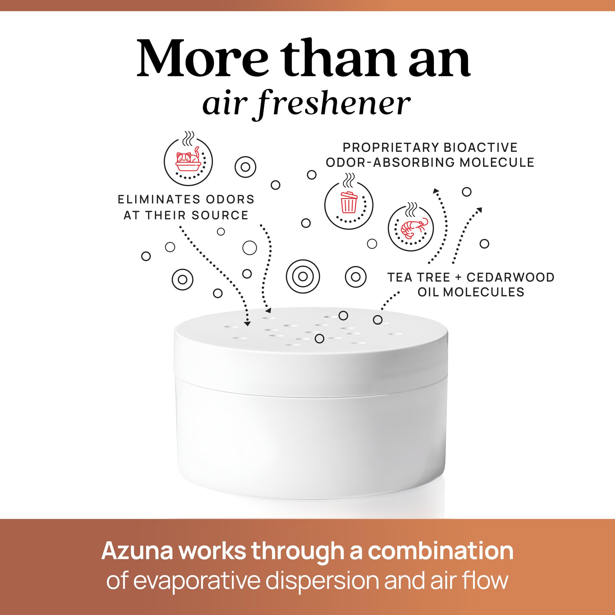 Azuna pod diffusion in room image showing continuous odor neutralization