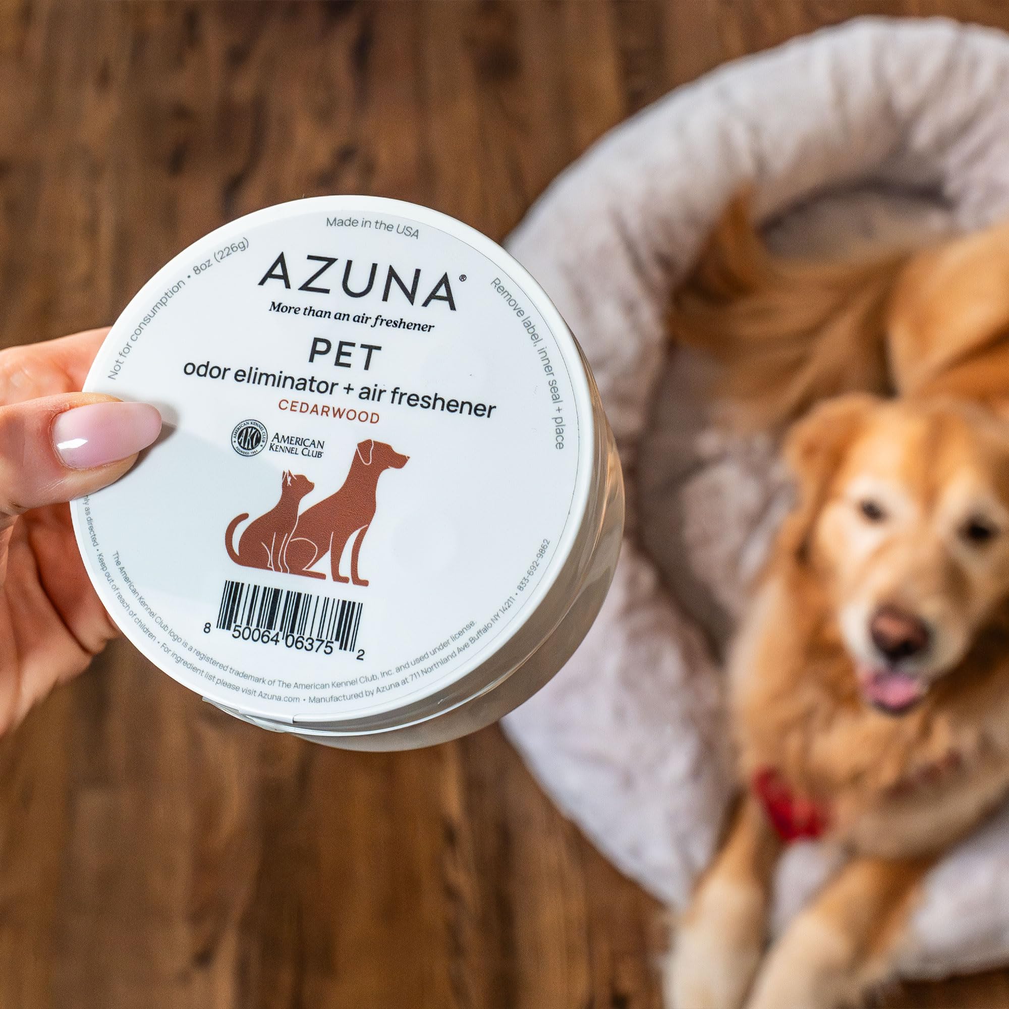 Azuna refill-pack packaging showcasing sustainable, plant-based odor control