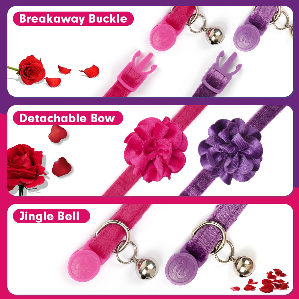 azuza velvet fabric cat collar provides a soft, skin-friendly feel.