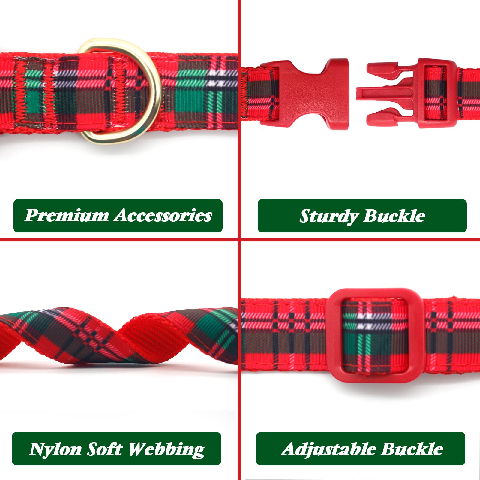 azuza christmas-dog-collar adjustable-neck-size secure fit for comfort
