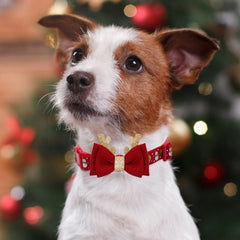 AZUZA Christmas dog collar snowman pattern highlights festive look for photos.