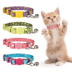 Azuza kitten collar pack rose print with breakaway buckle for safe daily wear.