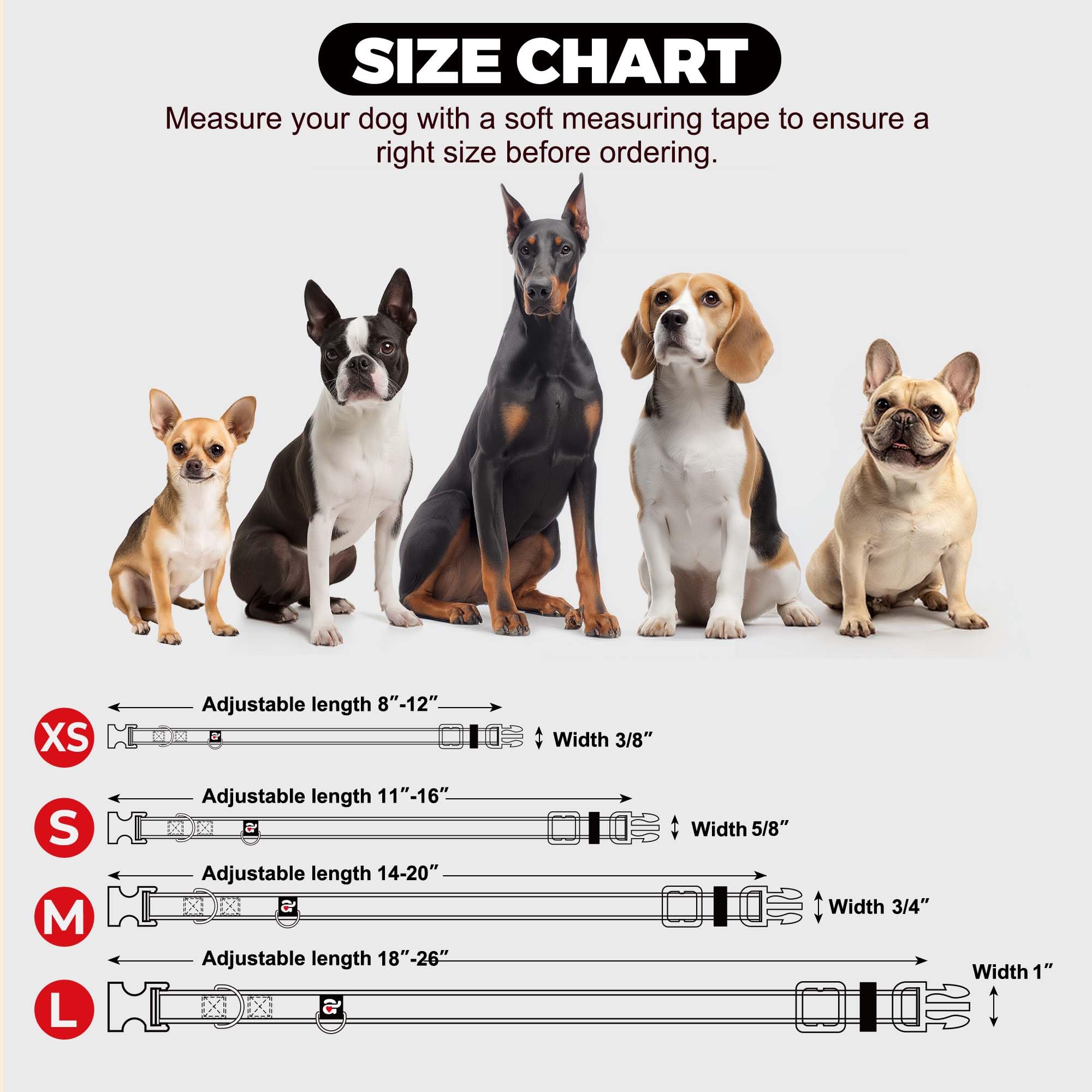 azuza Reflective Dog Collar soft neoprene padding reduces rubbing on long walks.