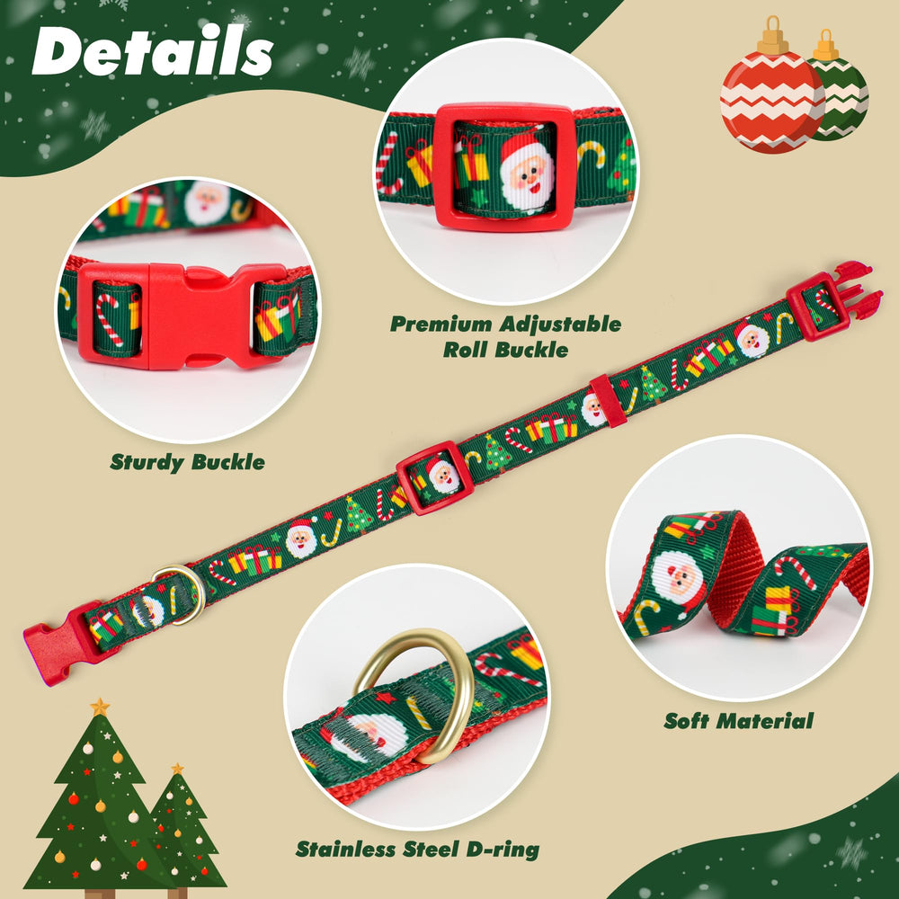 Azuza adjustable small dog collar fits 11-16 inches with secure fit